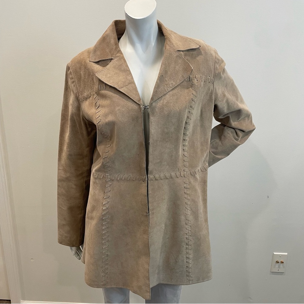 VINTAGE Sonoma Tan Suede Whipstitch 90s Jacket